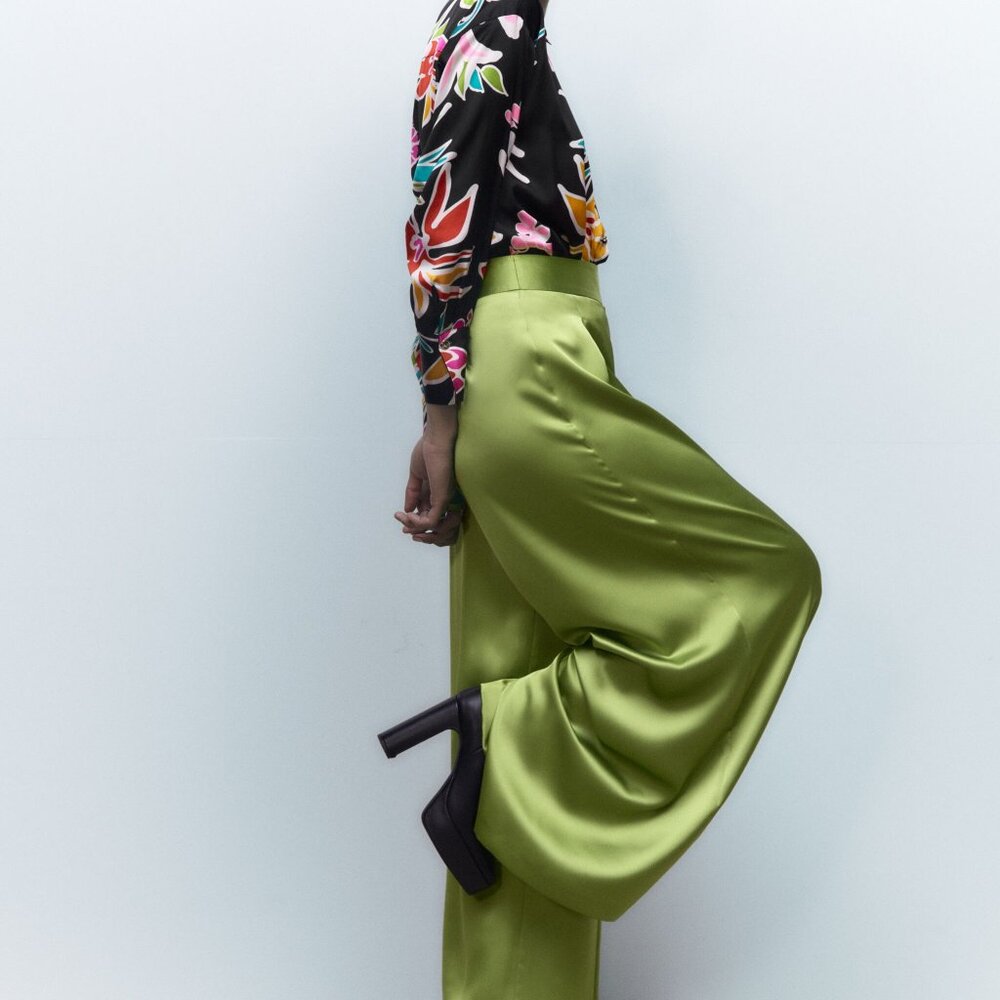 Zara Pleated Palazzo Pants